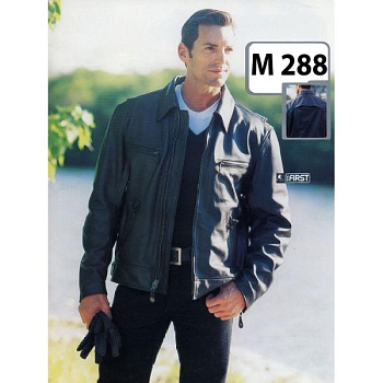 First M288 Куртка мужская кожаная удлиненная с прямой молнией