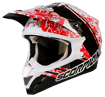 Scorpion VX-15 Air Wrap шлем кроссовый, красно-черно-белый
