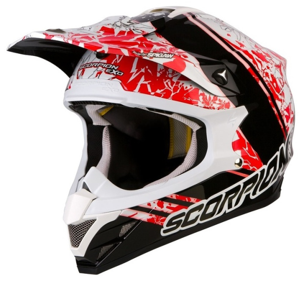 Scorpion VX-15 Air Wrap шлем кроссовый, красно-черно-белый