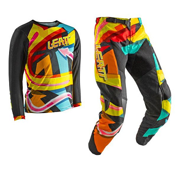 Leatt 3.5 Ride Kit Junior 2025 Carnival комплект подростковый, мотоштаны + джерси Leatt 3.5 Ride Kit Junior 2025 Carnival комплект подростковый, мотоштаны + джерси