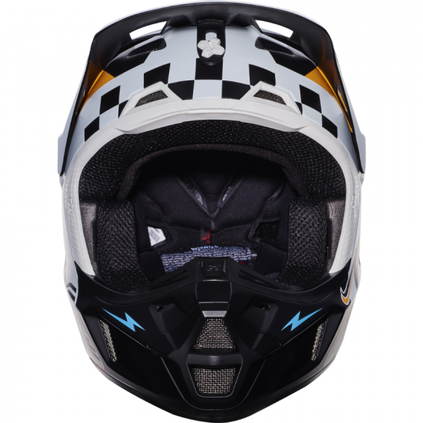 Fox Racing V2 Rohr White шлем кроссовый, бело-оранжево-голубой