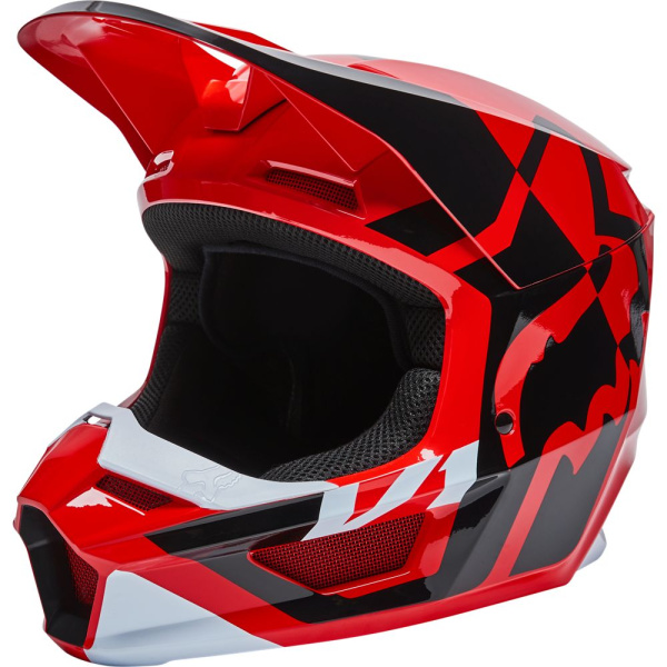 Fox Racing V1 Lux 2022 Flow Red шлем кроссовый