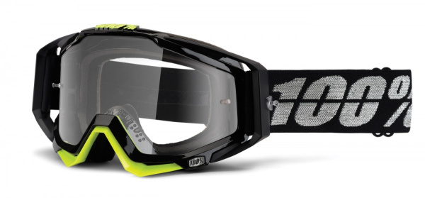 100% Racecraft Stealth/Clear Lens мотоочки,черный, прозрачная линза