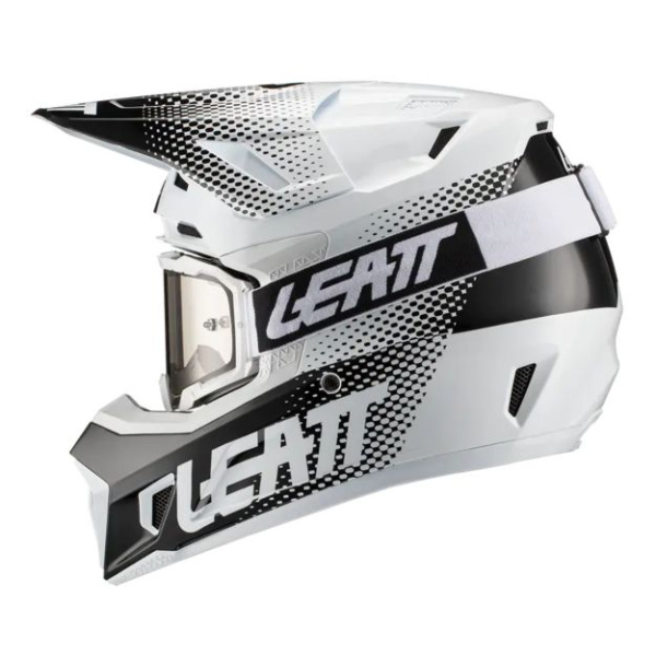 Leatt Kit Moto 7.5 V21 White шлем кроссовый + Velocity 4.5 мотоочки