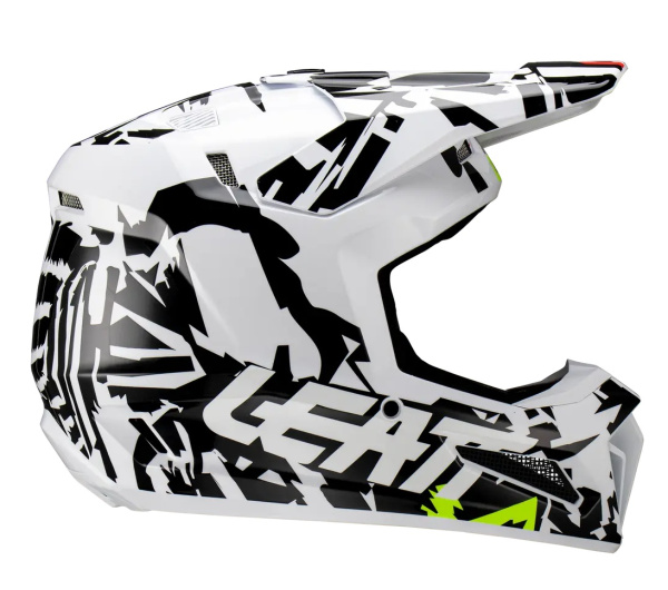 Leatt Kit Moto 3.5 Zebra шлем кроссовый + Velocity 4.5 мотоочки