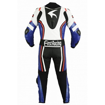 First RS2 кожаный комбинезон с защитой, красно-бело-синий