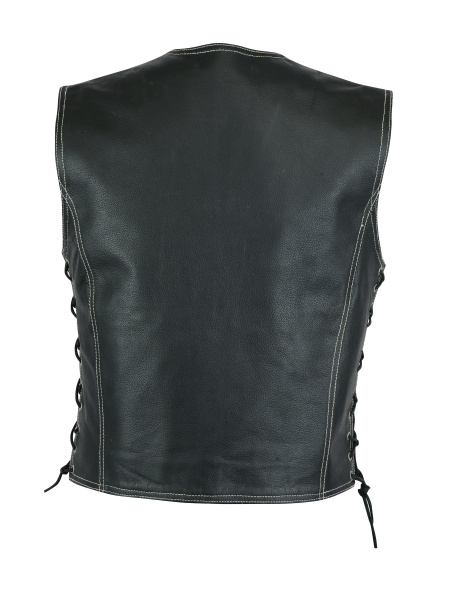 First V706 Жилет кожаный мужской на молниях, 4XL-6XL