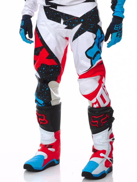 Fox Racing 180 Nirv мотоштаны, бело-черно-красный Fox Racing 180 Nirv мотоштаны, бело-черно-красный