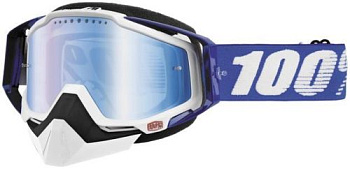 100% Racecraft Snow Cobalt Blue/Mirror Blue Vented Dual