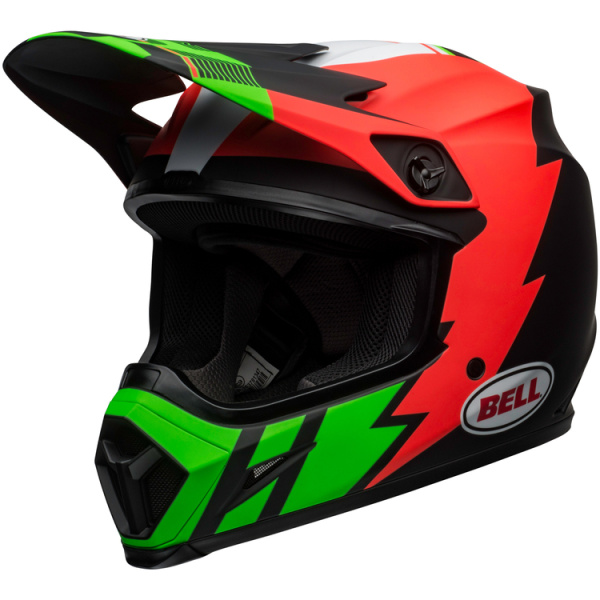 Bell MX-9 Mips Strike Matte Infrared/Green/Black шлем кроссовый