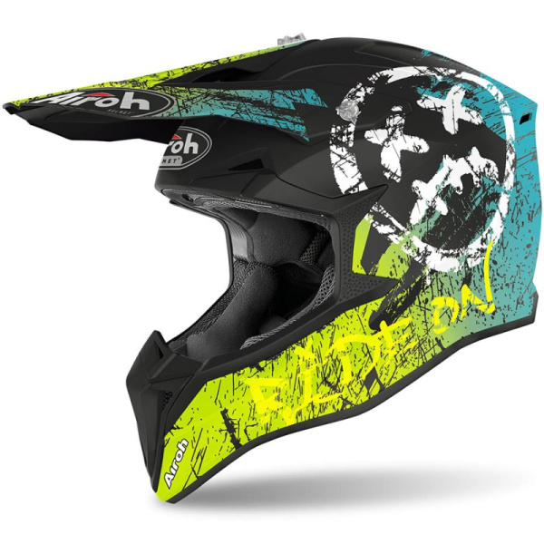 Airoh Wraap Smile шлем внедорожный, черно-желто-синий