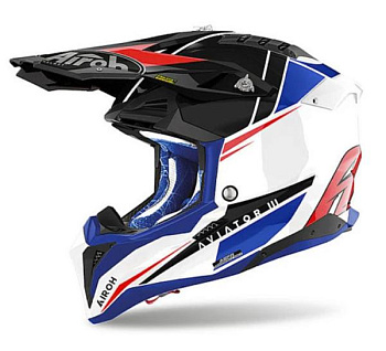 Airoh Aviator 3 Push Blue/Red шлем внедорожный, сине-красный