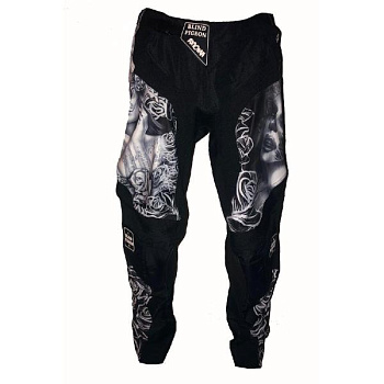 Blind Pigeon Chicano мотоштаны кросс, черно-серый