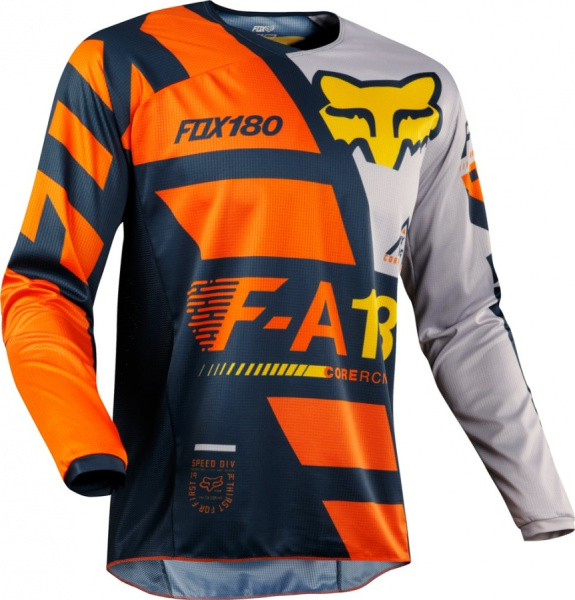 Fox Racing 180 Sayak 2018 джерси, черно-оранжево-серый