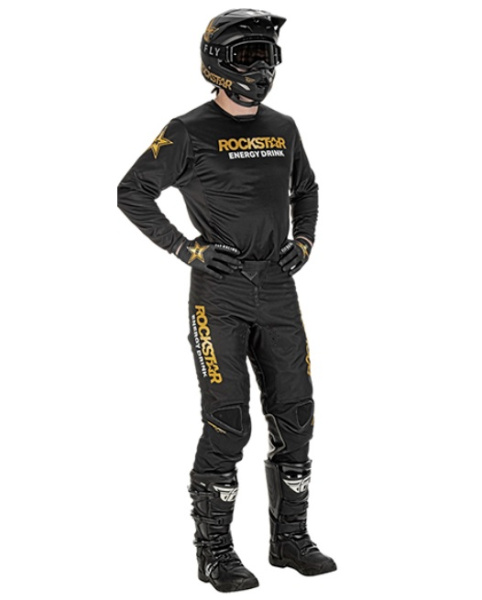 Fly Racing Kinetic Rockstar 2022 джерси, черно-золотой Fly Racing Kinetic Rockstar 2022 джерси, черно-золотой