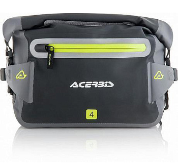 Acerbis No Water Black/Grey, сумка на пояс водонепроницаемая, 4L, черно-серый