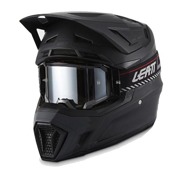 Leatt Kit Moto 7.5 V27 Stealth Black шлем кроссовый + Velocity 4.5 мотоочки, черный
