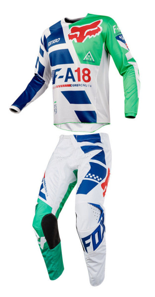 Fox Racing 180 Sayak 2018 комплект, бело-сине-зеленый