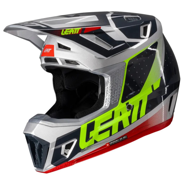 Leatt Kit Moto 7.5 V25 Steel шлем кроссовый + Velocity 4.5 мотоочки