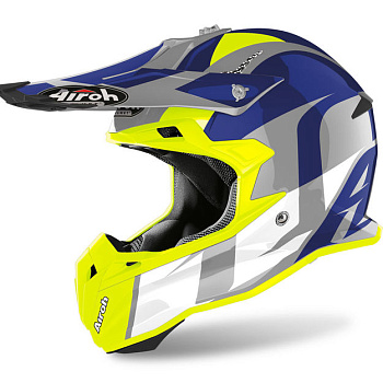 Airoh Terminator Open Vision шлем внедорожный, серо-бело-желтый