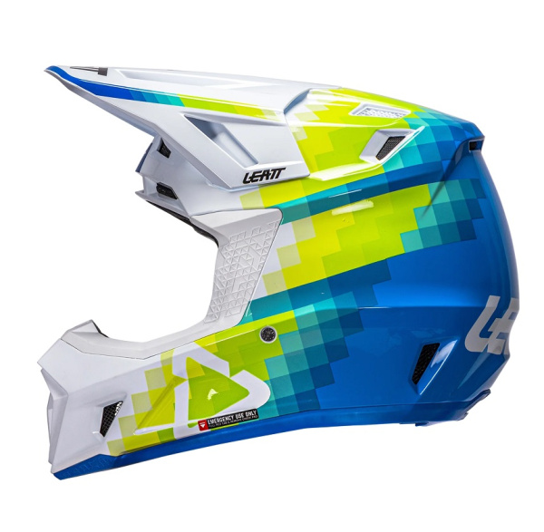 Leatt Kit Moto 7.5 V26 Pixel Blue шлем кроссовый + Velocity 4.5 мотоочки