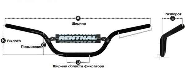 Renthal Twinwall KTM High Titanium руль кроссовый (28мм), серый (994-01-TG) Renthal Twinwall KTM High Titanium руль кроссовый (28мм), серый (994-01-TG)