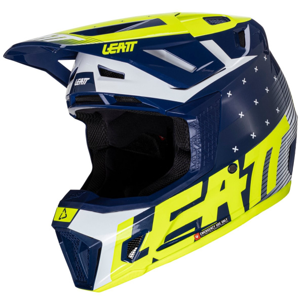 Leatt Kit Moto 7.5 V24 Blue шлем кроссовый + Velocity 4.5 мотоочки