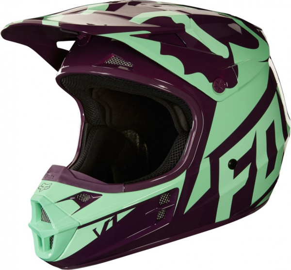 Fox Racing V1 Race 2018 шлем кроссовый, салатовый
