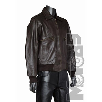 First M360BRN ZO Бомбер кожаный с подкладкой, коричневый,4XL-6XL