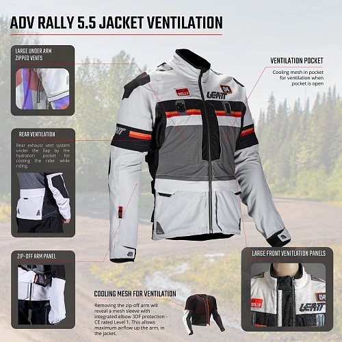 Leatt ADV Rally 5.5 Grey мотокуртка эндуро, серый