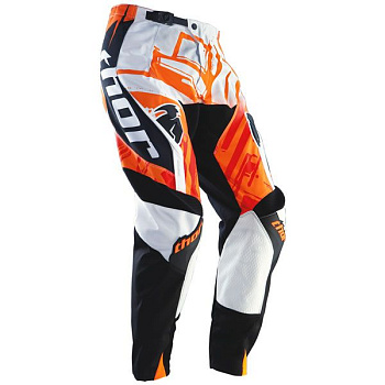 Thor Phase Slab мотоштаны кросс, бело-оранжевый