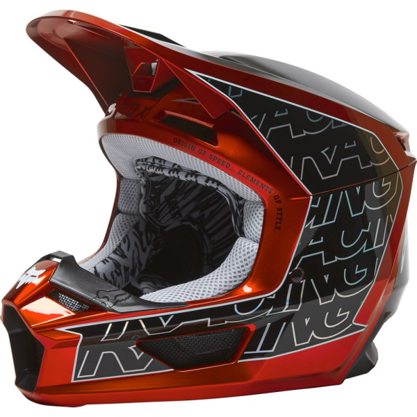 Fox Racing V1 Peril 2022 Flow Red шлем кроссовый