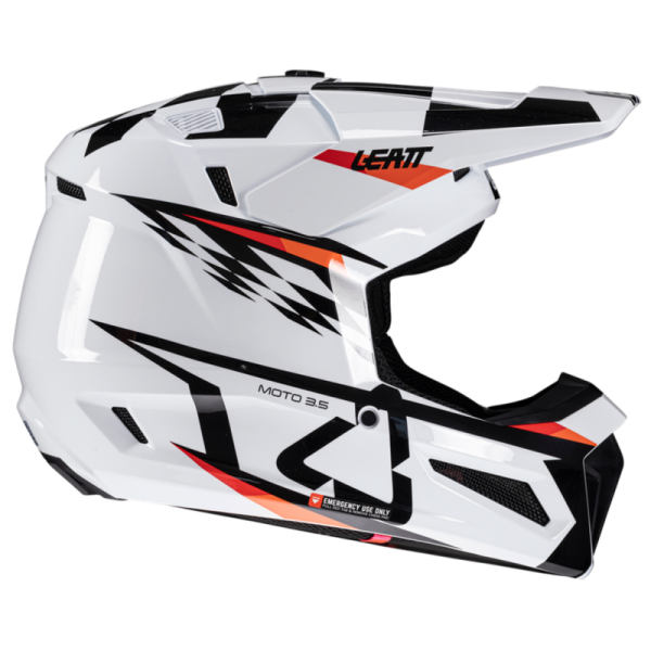 Leatt Kit Moto 3.5 Jr V25 White шлем подростковый + Vizion 2.5s мотоочки