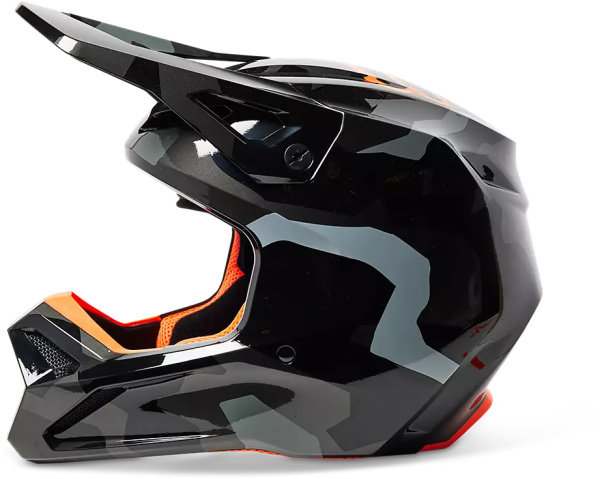 Fox Racing V1 Bnkr Grey Camo шлем кроссовый Fox Racing V1 Bnkr Grey Camo шлем кроссовый