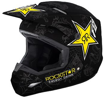Fly Racing Elite Rockstar 2018 шлем кроссовый, черно-желтый матовый