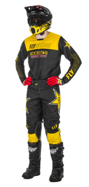 Fly Racing Kinetic Rockstar 2021 джерси, желто-черный Fly Racing Kinetic Rockstar 2021 джерси, желто-черный