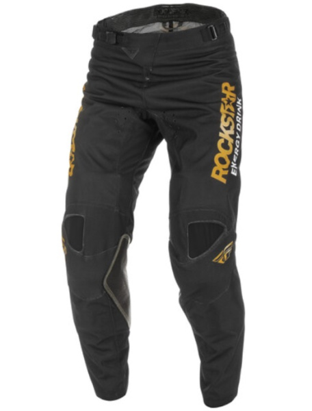 Fly Racing Kinetic Rockstar 2022 мотоштаны, черно-золотой Fly Racing Kinetic Rockstar 2022 мотоштаны, черно-золотой