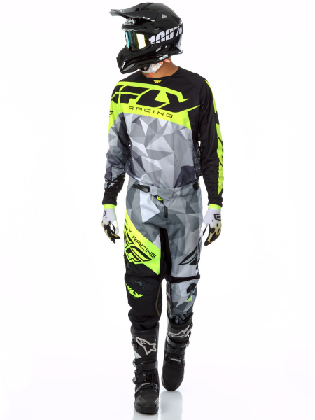 Fly Racing Kinetic Crux 2017 комплект, черно-желто-серый Fly Racing Kinetic Crux 2017 комплект, черно-желто-серый