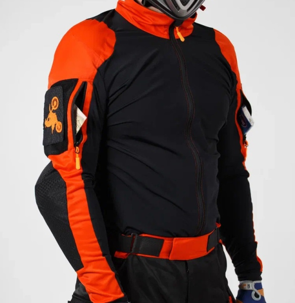 Kirasir джемпер с защитой локтей и плеч, черно-оранжевый