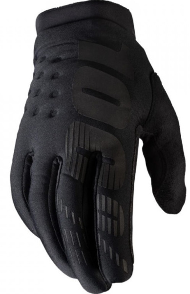 100% Brisker Black/Black мотоперчатки, черный