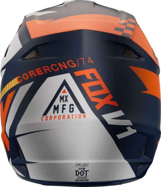 Fox Racing V1 Sayak 2018 шлем кроссовый, черно-оранжево-серый