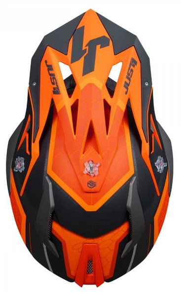 Just1 J18 Hexa Orange Titanium Black шлем кроссовый