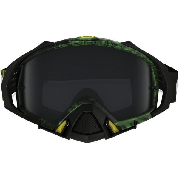 Oakley Mayhem Pro Distress мотоочки, зелено-черный, темно-серая линза