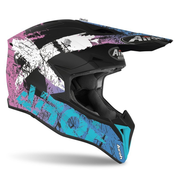 Airoh Wraap Smile Violett шлем внедорожный, черно-фиолетовый