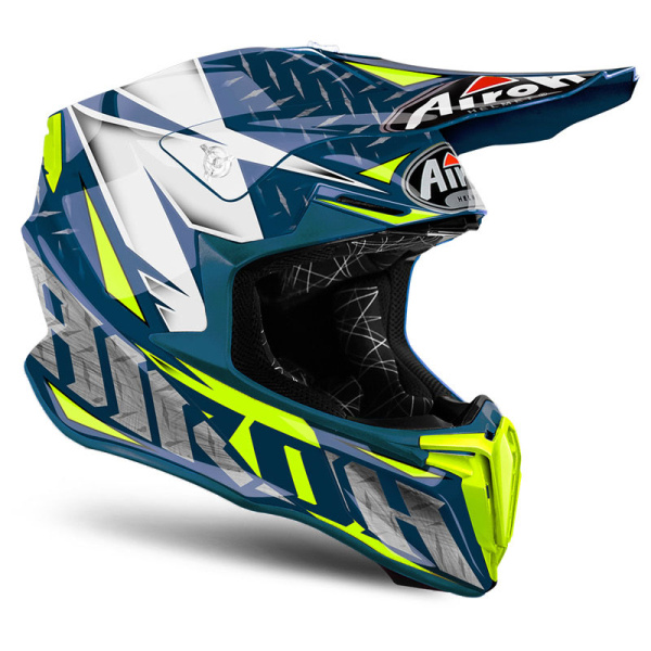 Airoh Twist Iron шлем внедорожный, сине-желто-белый