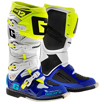Gaerne SG12 мотоботы кроссовые, бело-желто-синий