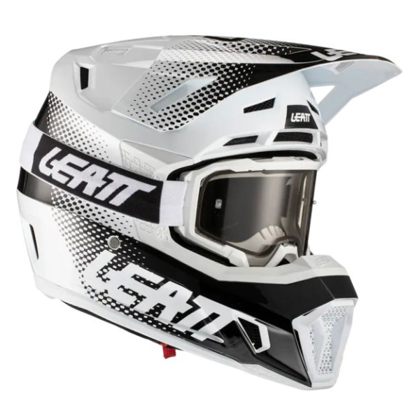 Leatt Kit Moto 7.5 V21 White шлем кроссовый + Velocity 4.5 мотоочки