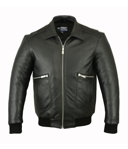 First M360 Бомбер кожаный без подкладки, черный, S-3XL First M360 Бомбер кожаный без подкладки, черный, S-3XL