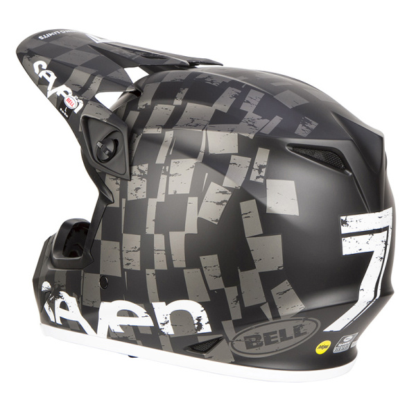 Bell MX-9 Mips Seven Checkmate шлем кроссовый, серо-черный матовый