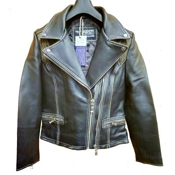 First L119 CRO Косуха женская с двумя молниями, состаренная кожа, черно-коричневый First L119 CRO Косуха женская с двумя молниями, состаренная кожа, черно-коричневый